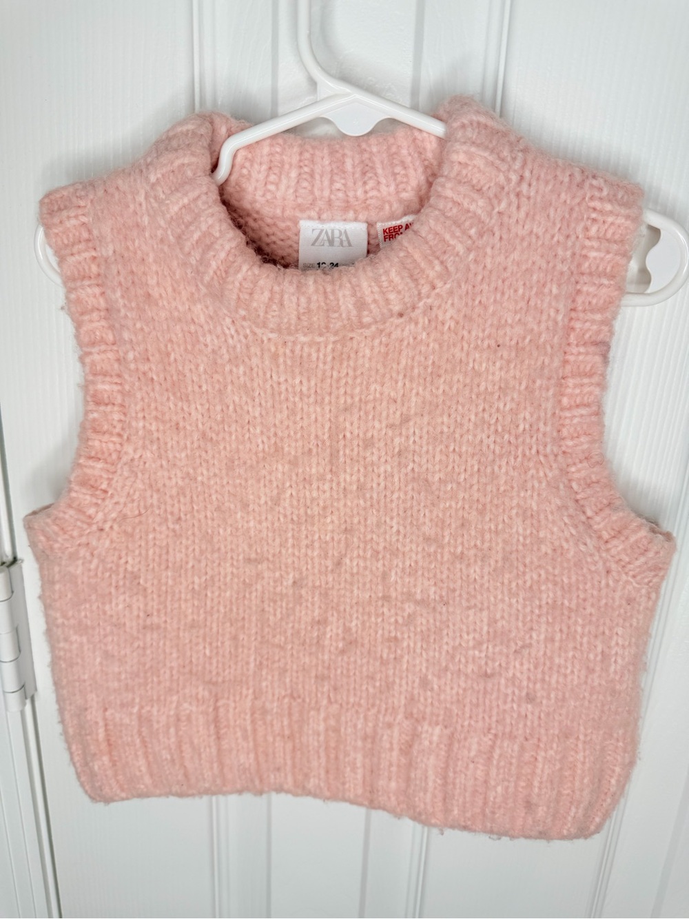 Zara Baby 18-24M Pink Wool Blend Chunky Knit Sweater Vest 92cm
